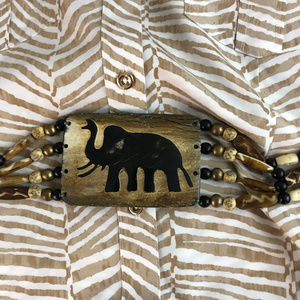 Elephant Belt Black Cotton Fabric SZ Medium